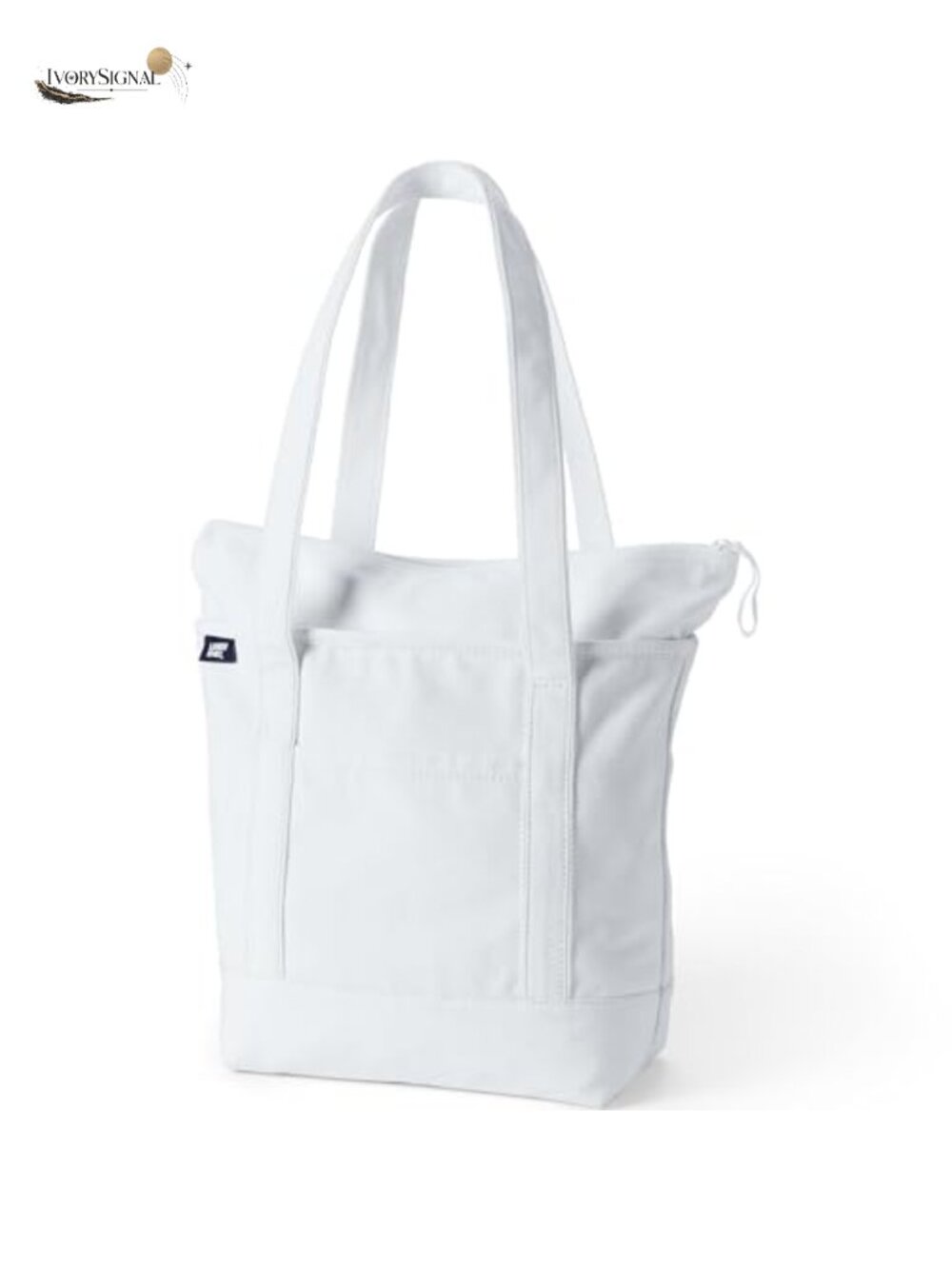 Lands' End Zip Canvas Tote - Structured, Water-Resistant, 5 Pockets, Laptop